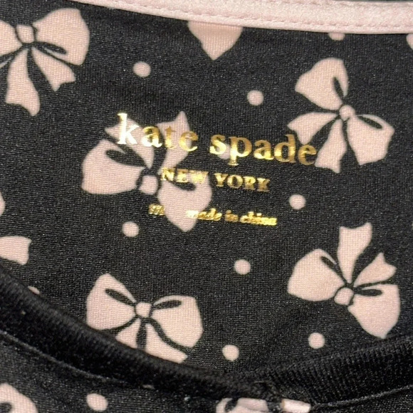 💕NWT Kate Spade New York Designer Luxury Women’s Pajama 2PC Set Black/Pink MED - Picture 2 of 9